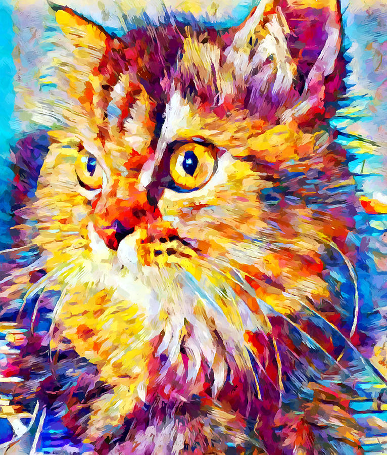 Maine Coon 2 Painting by Chris Butler