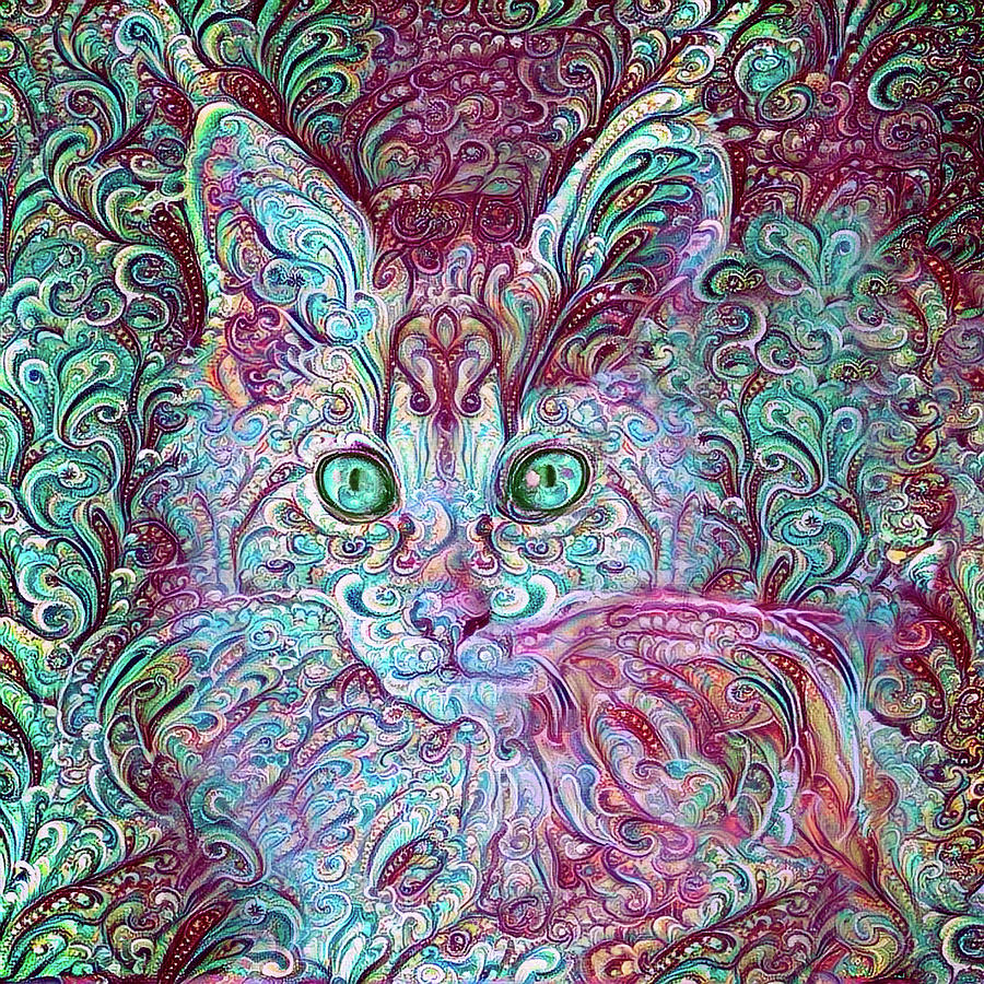 Maine Coon Kitten Paisley Deluxe Digital Art by Peggy Collins