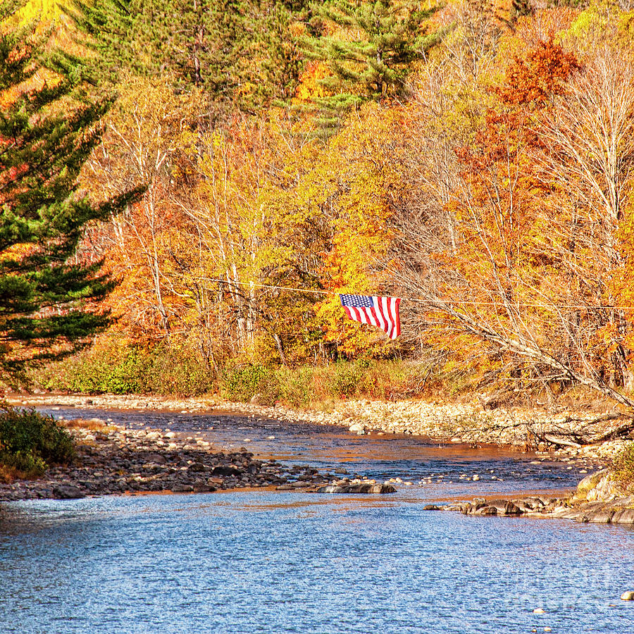 Maine Fall Colors- Carrabassett River Photograph by Daniel Hebard