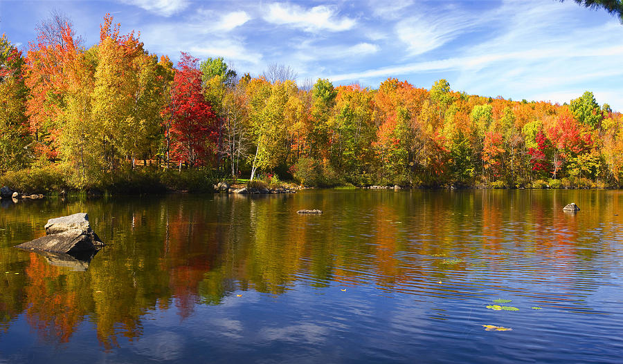 Maine, Lake George, Autumn Digital Art by Franco Cogoli - Fine Art America