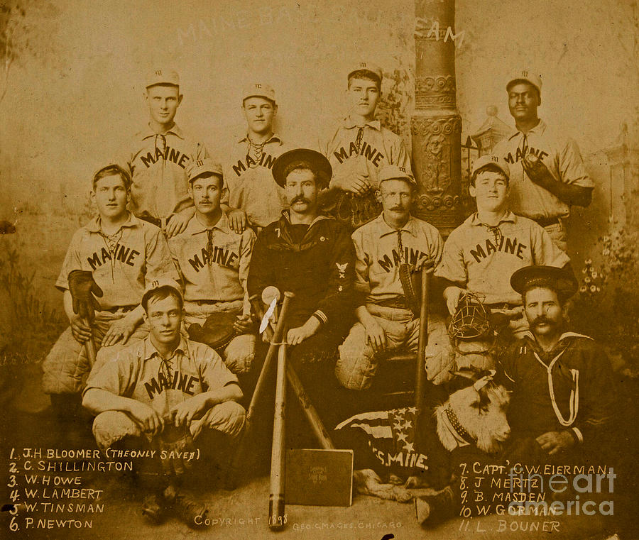 Maine Multiracial Victorian Baseball Team with Goat Mascot Photograph by Peter Ogden