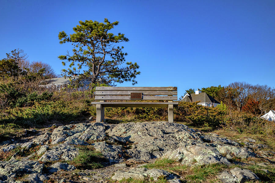 Maine, Ogunquit, Bench Along Marginal Way Trail Digital Art by Andres ...