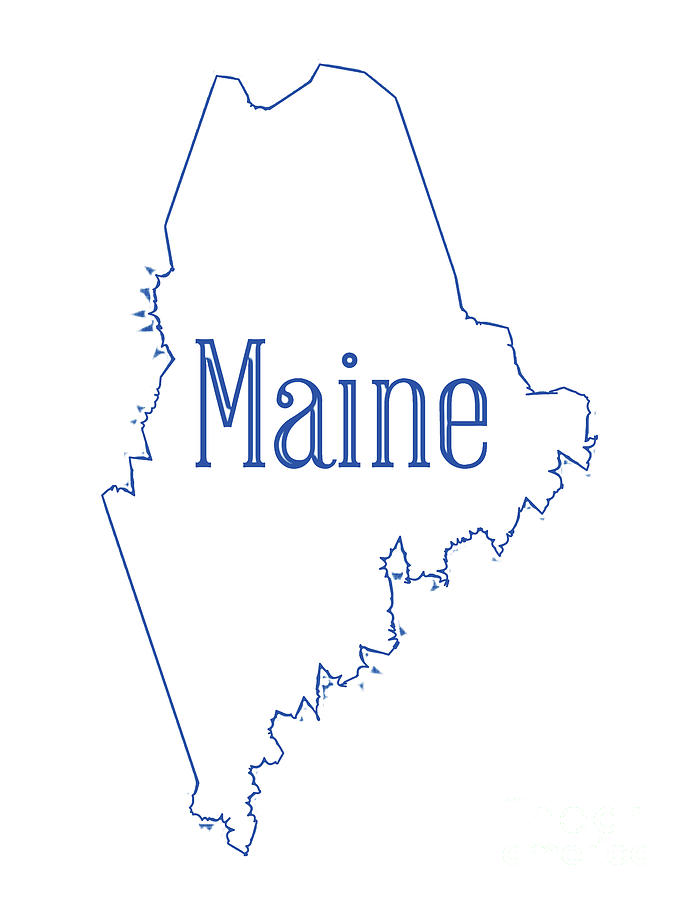 Maine State Outline Map Digital Art by Bigalbaloo Stock