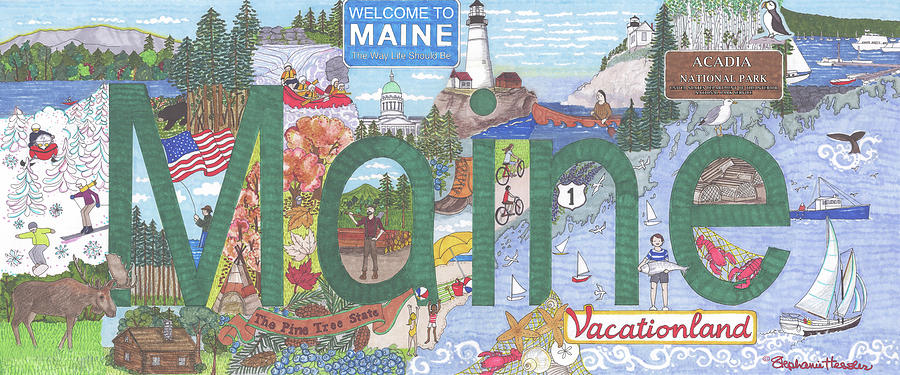 Maine Mixed Media by Stephanie Hessler