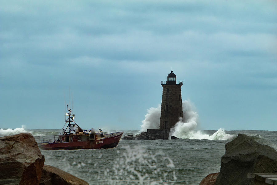 Maine Whaleback Lighthouse Photograph by Jeff Folger