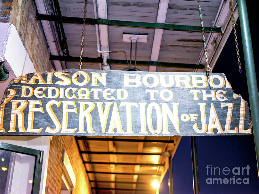 Maison Bourbon Jazz Club New Orleans at Night Photograph by John Rizzuto
