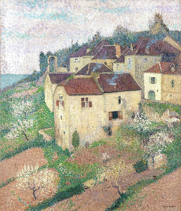 Maisons A Saint-cirq-lapopie Painting by Henri Martin - Fine Art America