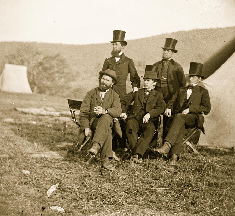 Maj. Allan Pinkerton, Secret Service Department and friends Painting by 