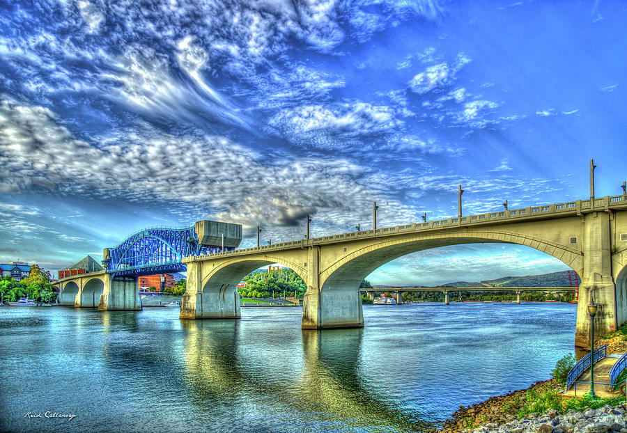 Chattanooga TN Majestic Arches Chief John Ross Bridge Spanning The Tennessee River Art Photograph by Reid Callaway