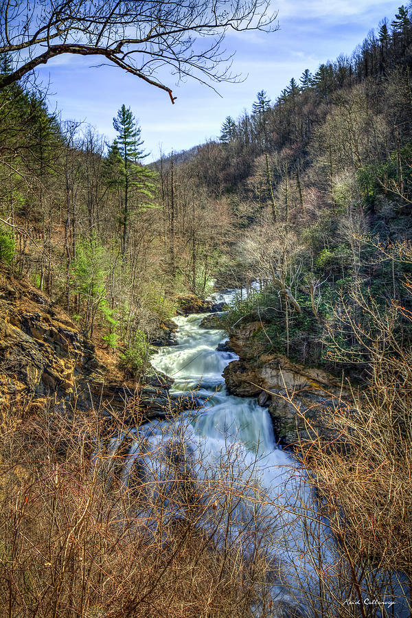 Winter Is Here Too Cullasaja Falls North Carolina Waterfall Art Photograph by Reid Callaway