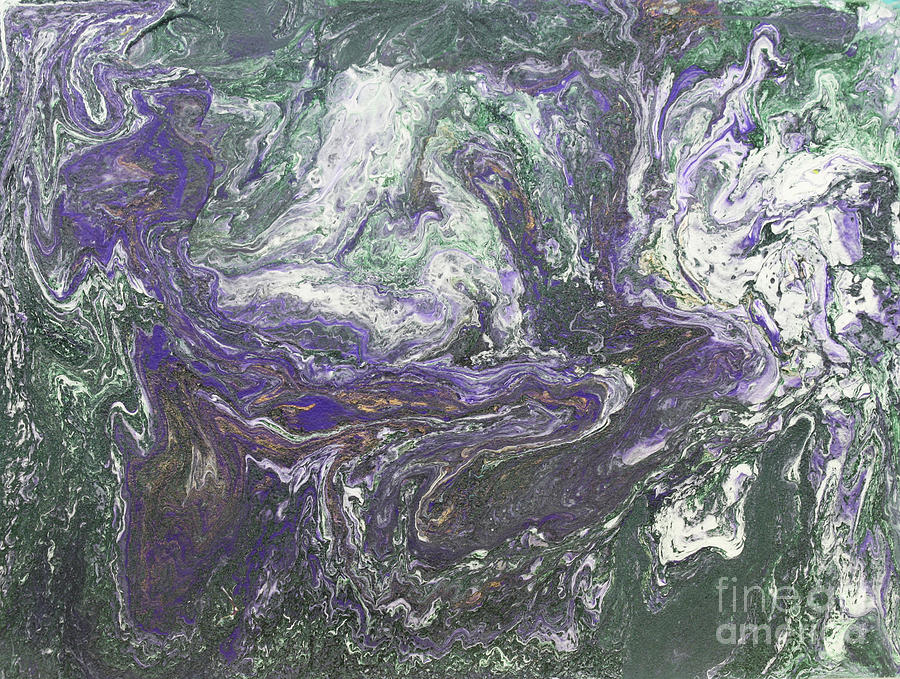 Majestic Purple Acrylic Pour Painting by Donna Walsh