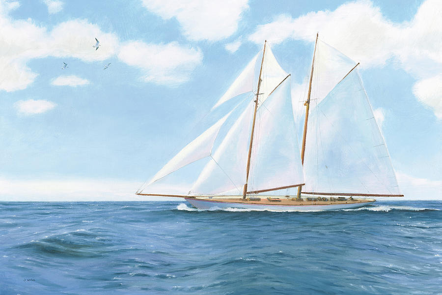 Boats Painting - Majestic Sailboat by James Wiens Boats Painting - Majestic Sailboat by James Wiens