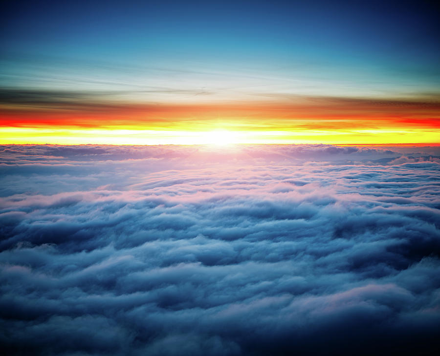 Majestic Sunrise Above Clouds Photograph by Alexsava
