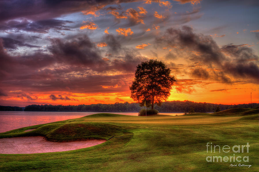 Majestic Sunset Golf The Landing Reynolds Plantation Lake Oconee Georgia Golf Art Photograph by Reid Callaway