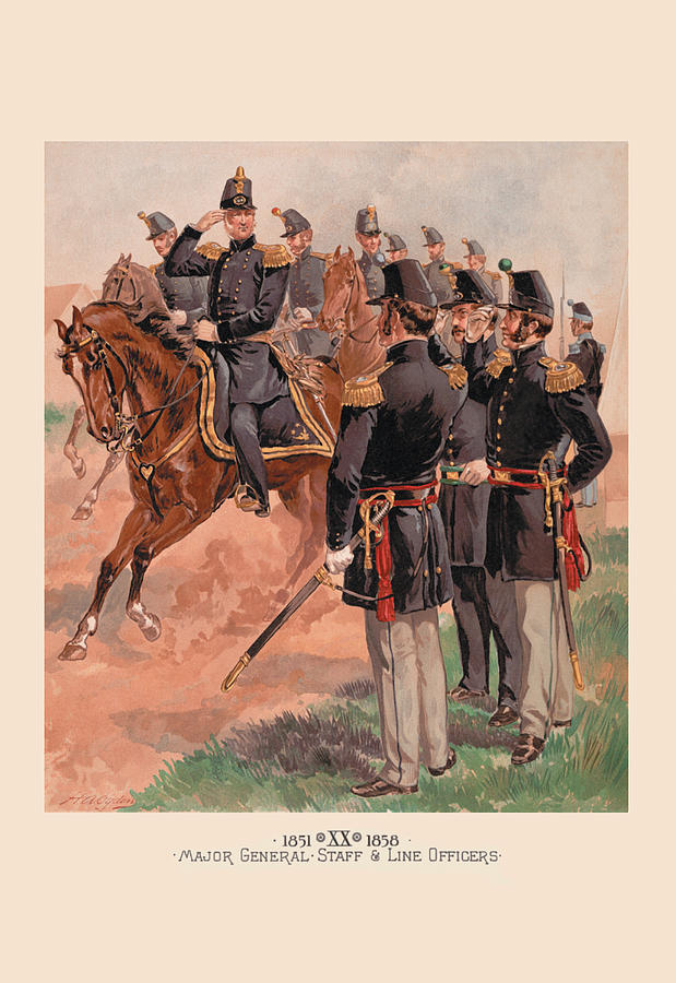 Major General, Staff and Line Officers #2 Painting by H.A. Ogden - Fine ...