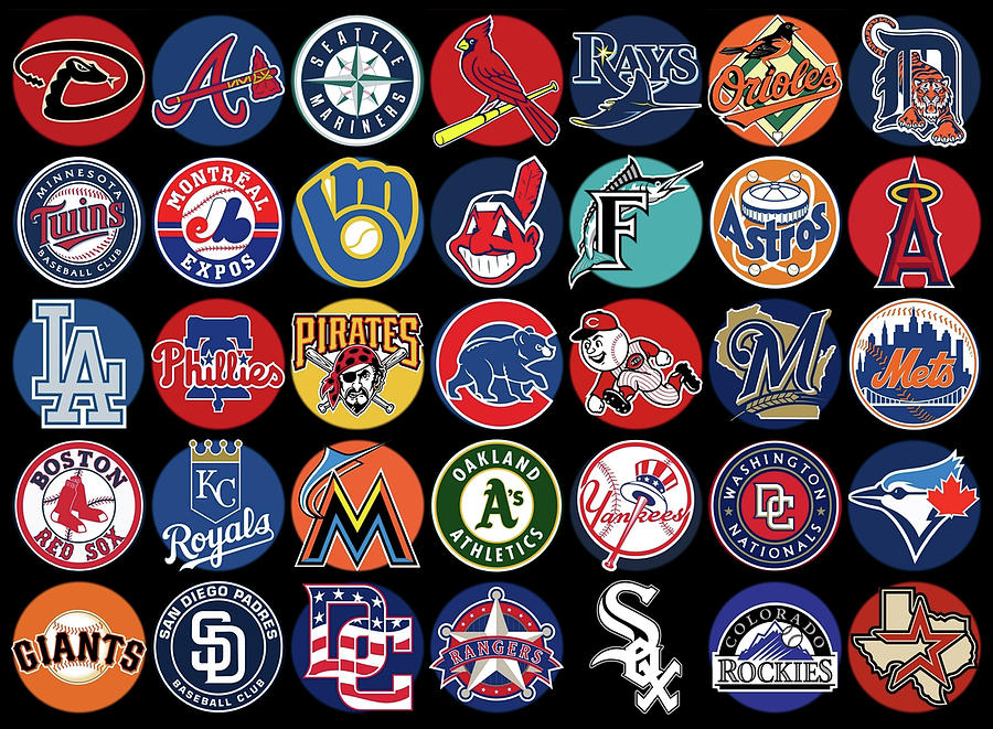 Major League Baseball Spotlight Logo Teams Mixed Media by Movie Poster Prints