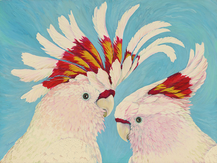 Bird Painting - Major Mitchells Cockatoos by Tim Marsh