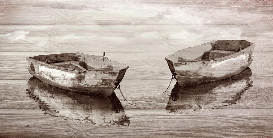 Make it a Double in Sepia with Wood Textures Photograph by Debra and Dave Vanderlaan