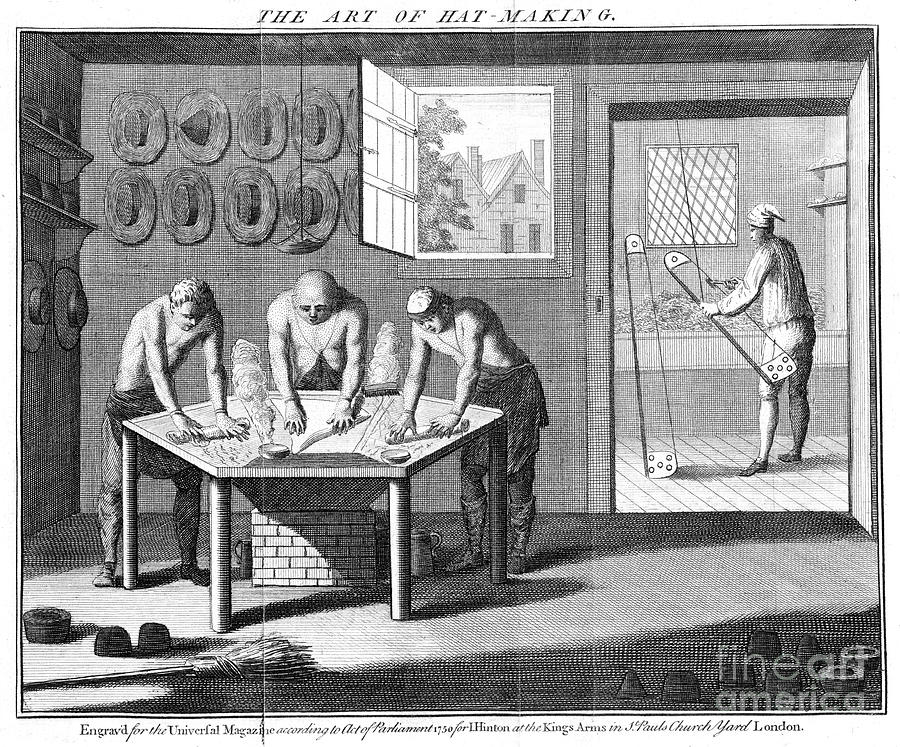 Making Beaver Hats, 1750 Drawing by Print Collector