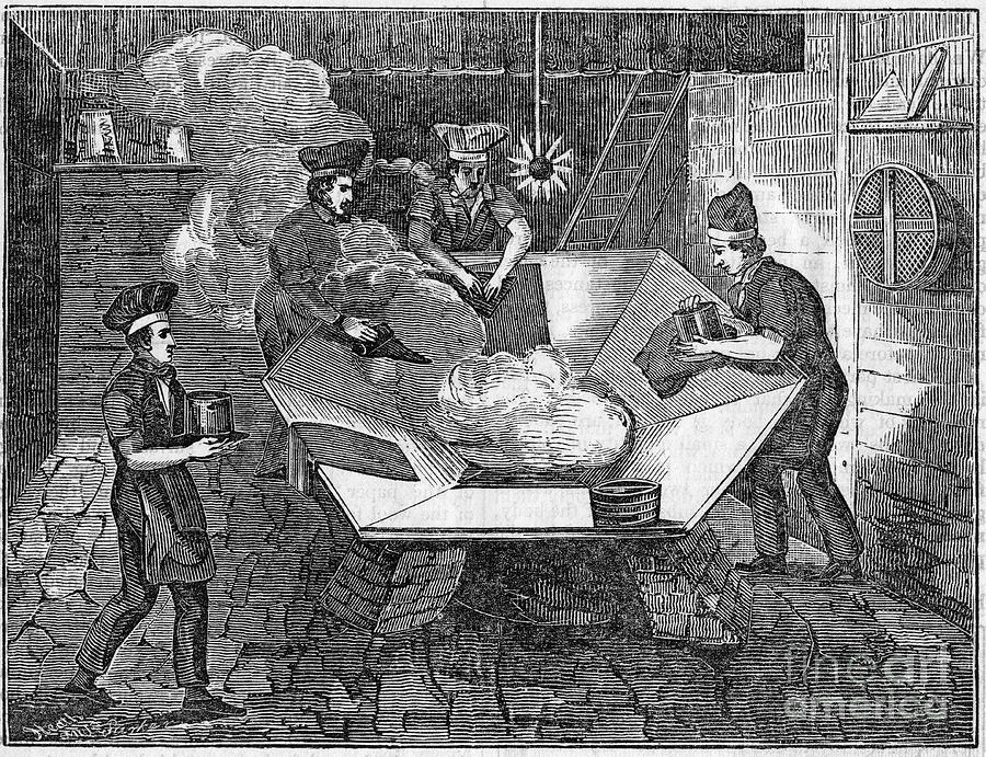 Making Beaver Hats, 1835. Artist Anon Drawing by Print Collector