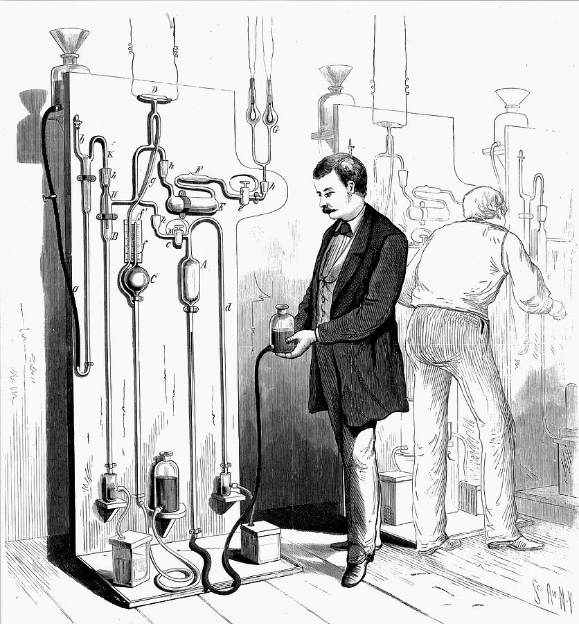 Making Edison Light Bulbs, 1880 Drawing by Print Collector
