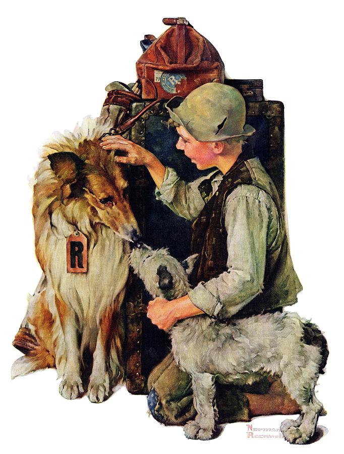 Making Friends Painting by Norman Rockwell