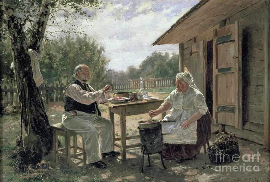Tree Painting - Making Jam, 1876 by Vladimir Egorovic Makovsky