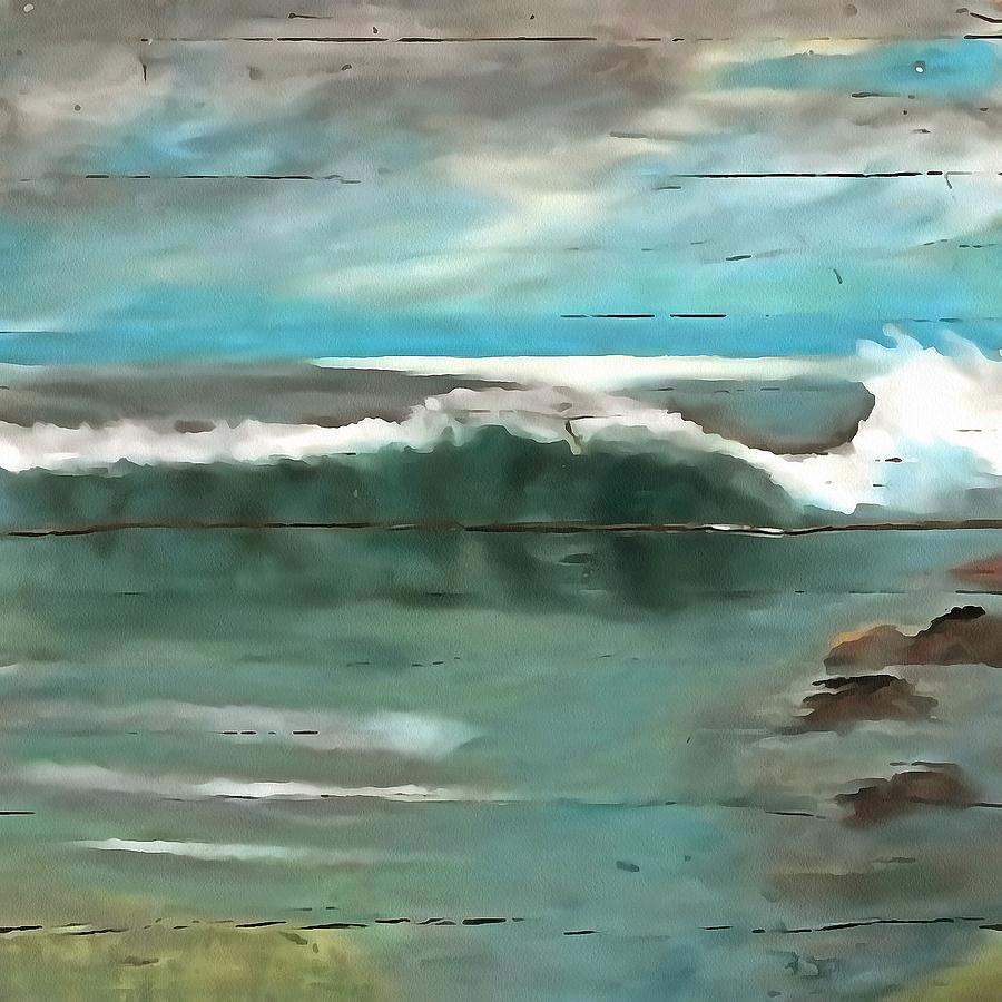 Making Waves On Driftwood Painting by Taiche Acrylic Art