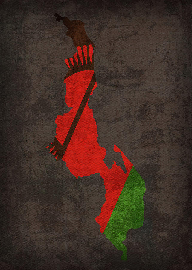 Malawi Country Flag Map Mixed Media by Design Turnpike - Pixels