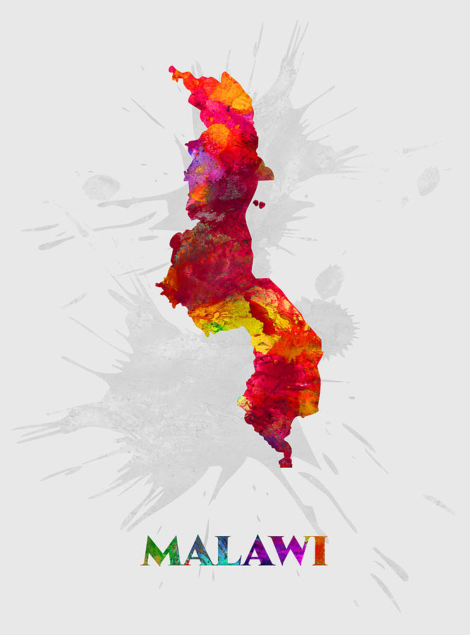 Malawi Map Artist Singh Mixed Media By Artguru Official Maps Fine Art America 8492