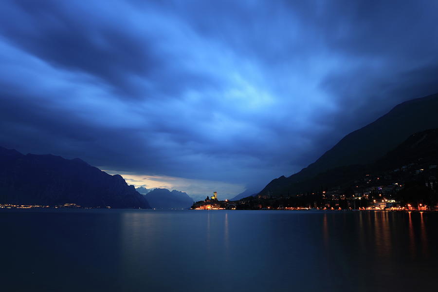 Malcesine By Night Photograph by Jim Cook