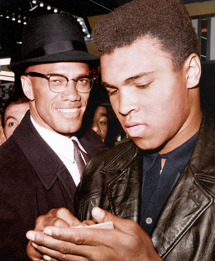 Athlete Photograph - Malcolm X And Muhammad Ali Candid by Globe Photos
