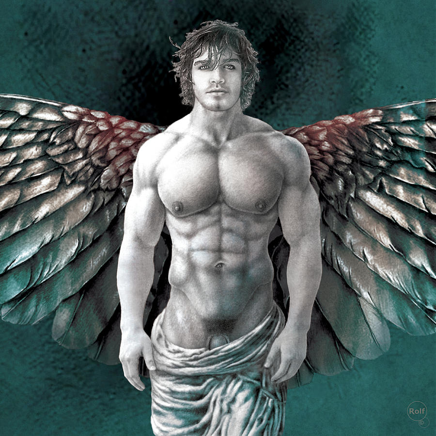 male guardian angel drawing