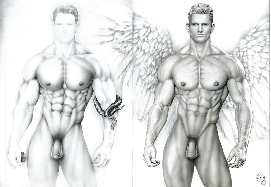 Males Angel #4 Drawing by Rolf