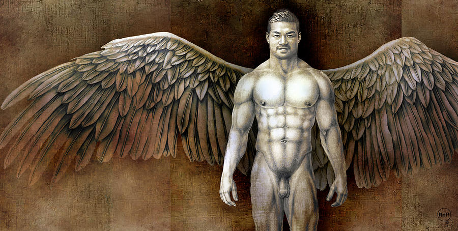 Male Angel Drawing - Male Angel #12 by Rolf.