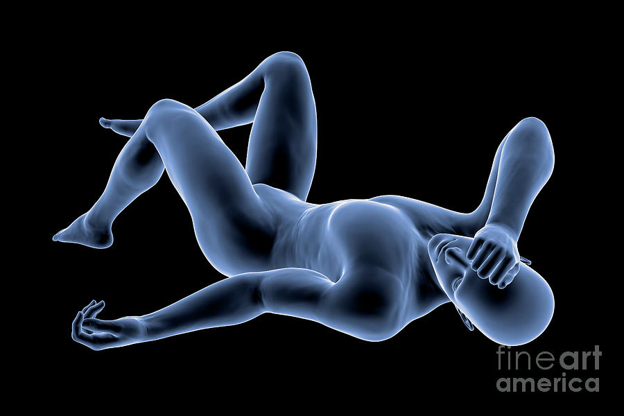 Male Body In A Bad Feeling Position Photograph by Kateryna Kon/science Photo Library