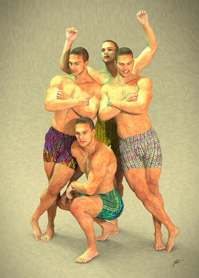 Male Dance Group Digital Art
