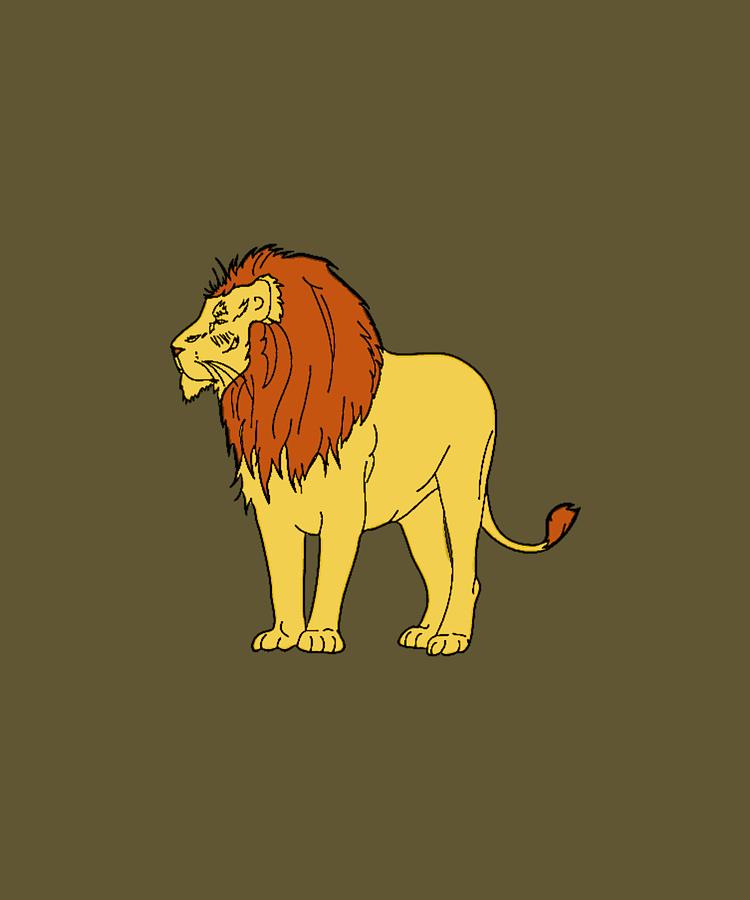 Male Lion Digital Art by Dawn OConnor