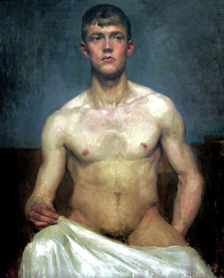 Male Nude Study Painting by Marcellus Imbs