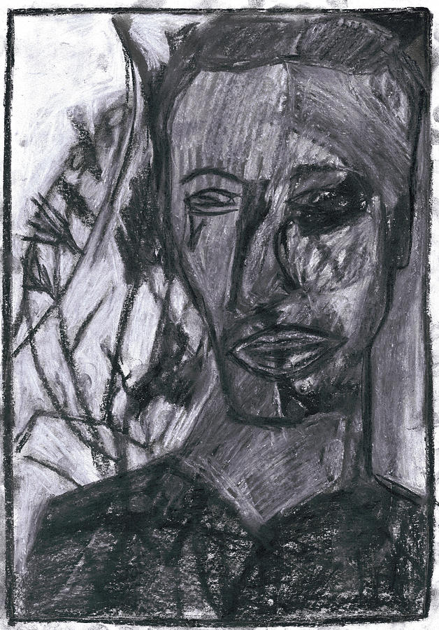 Male Portrait Drawing by Edgeworth Johnstone