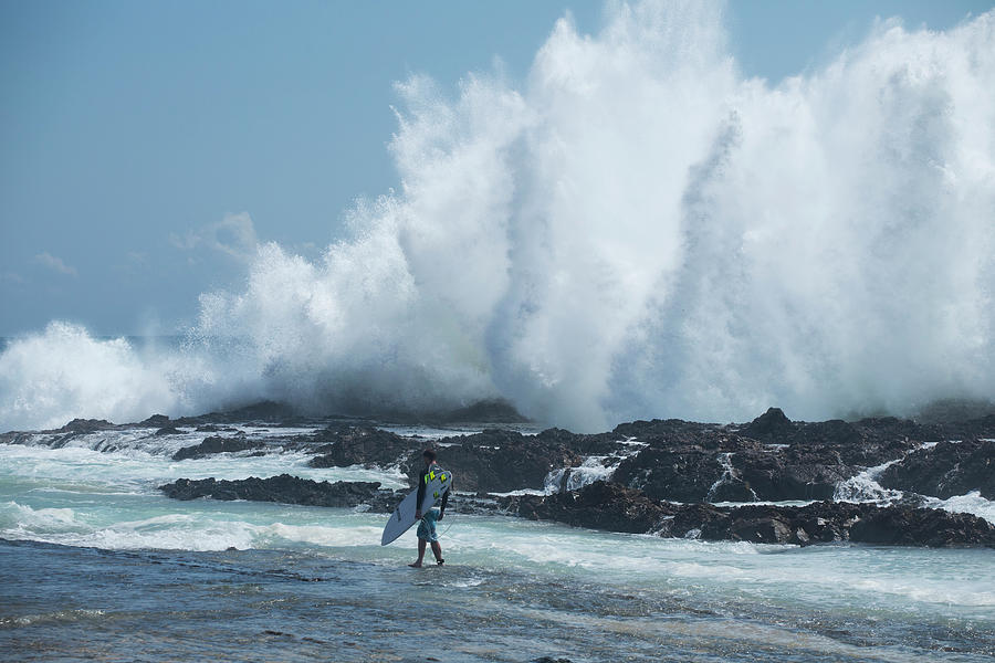 Male Surfer Walking On The Coast, Coral Photograph by Panoramic Images