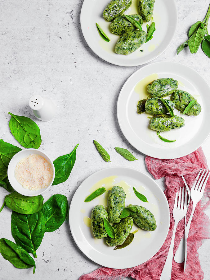 Malfatti Italian Gnocchi With Ricotta And Spinach Without Potatoes Photograph by Claudia Gargioni