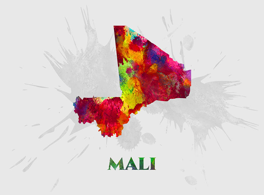 Mali, Map, Artist SinGh Mixed Media by ArtGuru Official MAPS - Fine Art ...