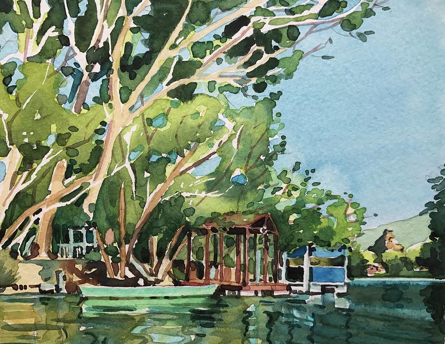 Malibou Lake Painting - East Lakeshore  by Luisa Millicent