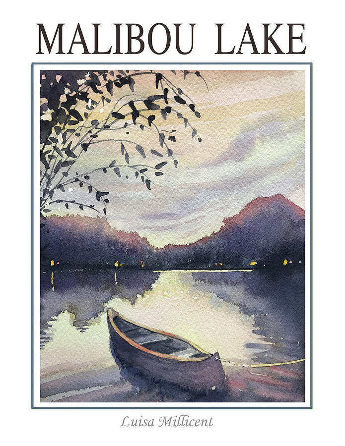 Malibou Lake Painting - Malibou Lake Poster by Luisa Millicent
