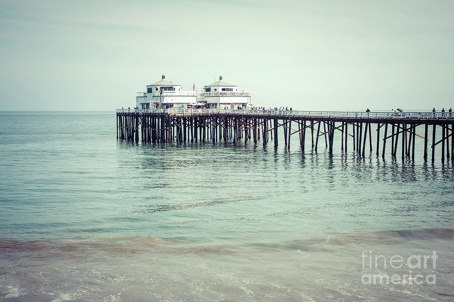 Vintage Photograph - Malibu Pier Coastal California Photo by Paul Velgos