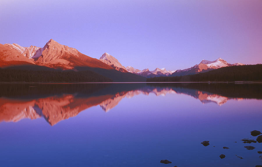 Maligne Lake With Mountain Behind On A Photograph by Design Pics