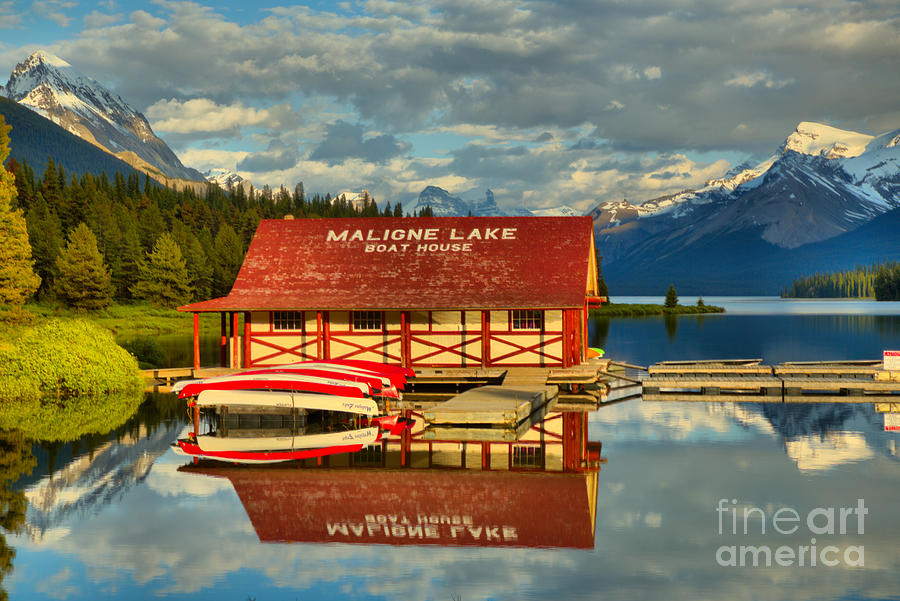Maligne Reflections Between The Peaks Photograph by Adam Jewell