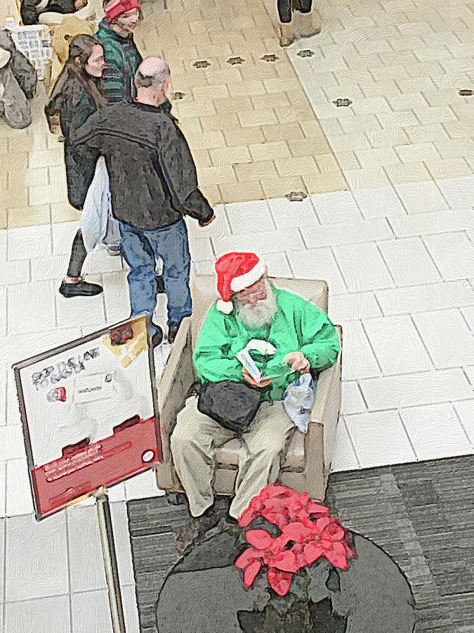 Mall Santa on Break Digital Art by Steve Glines