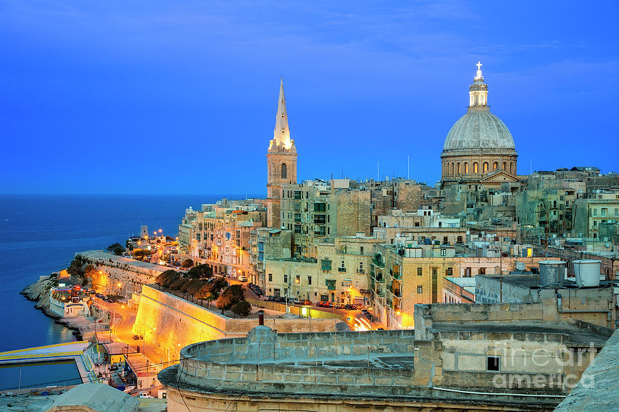 Malta, Valetta At Dusk Photograph by Sylvain Sonnet